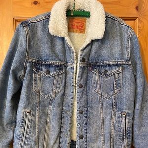 Levi’s Denim Shearling Button Up Jacket
